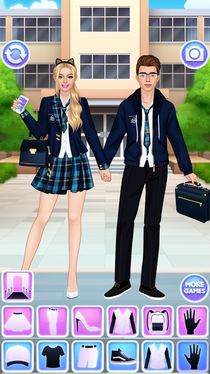 dress up game uniform school female and male students Download & Play College Girl & Boy Makeover on PC & Mac (Emulator)