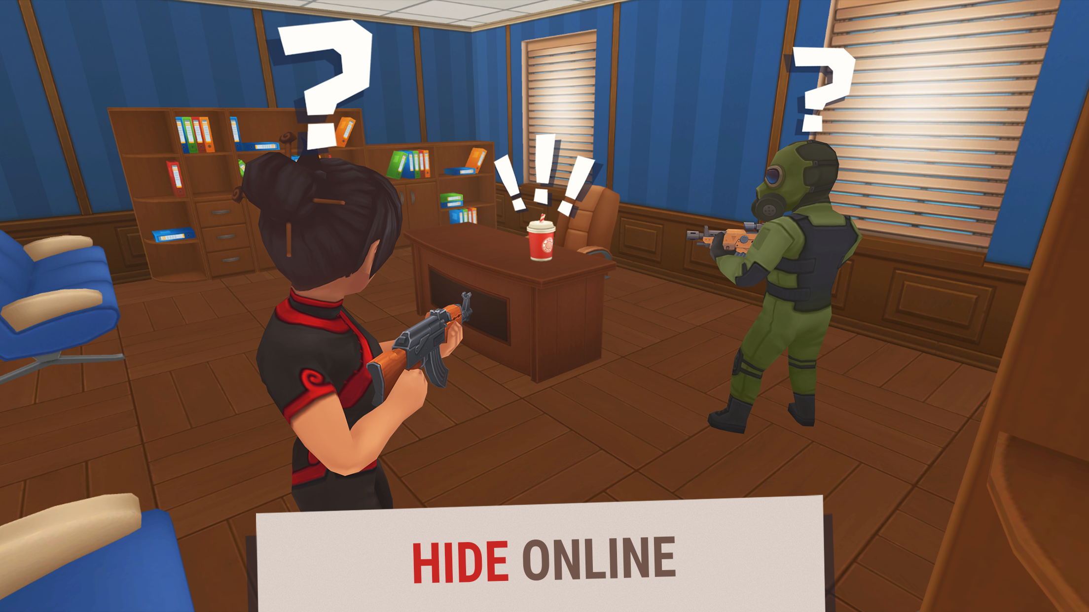 Hide Online - Hunters Vs Props / Full 1 Vs 1 / Hangar, School, Mall & Food  Court 