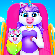 Graj Unicorn Mom & Newborn - Babysitter Game na PC