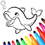 Dolphin and fish coloring book
