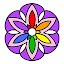 Cross Stitch Coloring Mandala