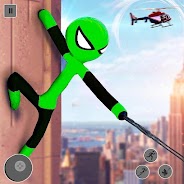 Flying Hero Stickman Rope Hero Grand Crime City İndirin ve PC'de