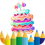 bolo de aniversário colorir