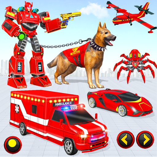ambulância cão robô jogo carro