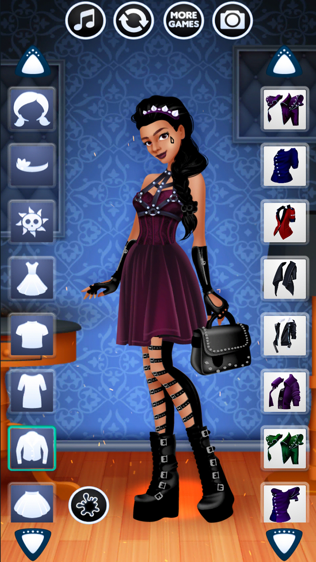 green emerald velvet dress Fairy Dress Up Games