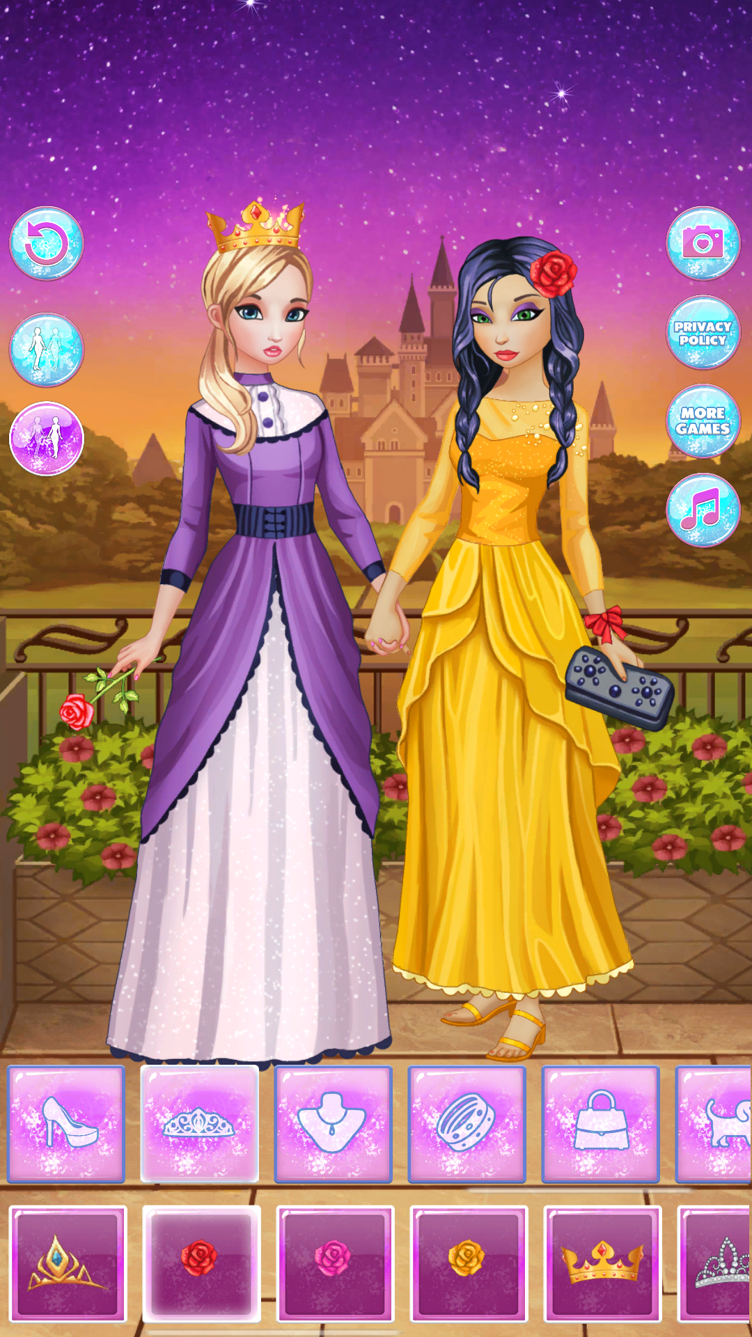 open lace back dress Princess Makeover Beauty Salon : Royal Girl Princess Makeup Game