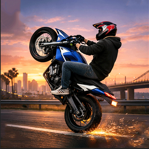 Moto Bike Wheelie Rider Stunt