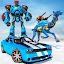 Police Flying Robot Car Game