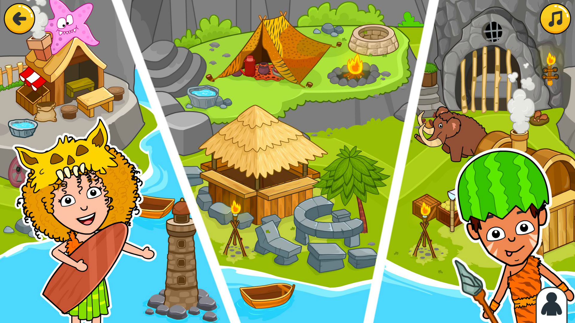 Download Play Caveman Games World for Kids on PC Mac (Emulator)