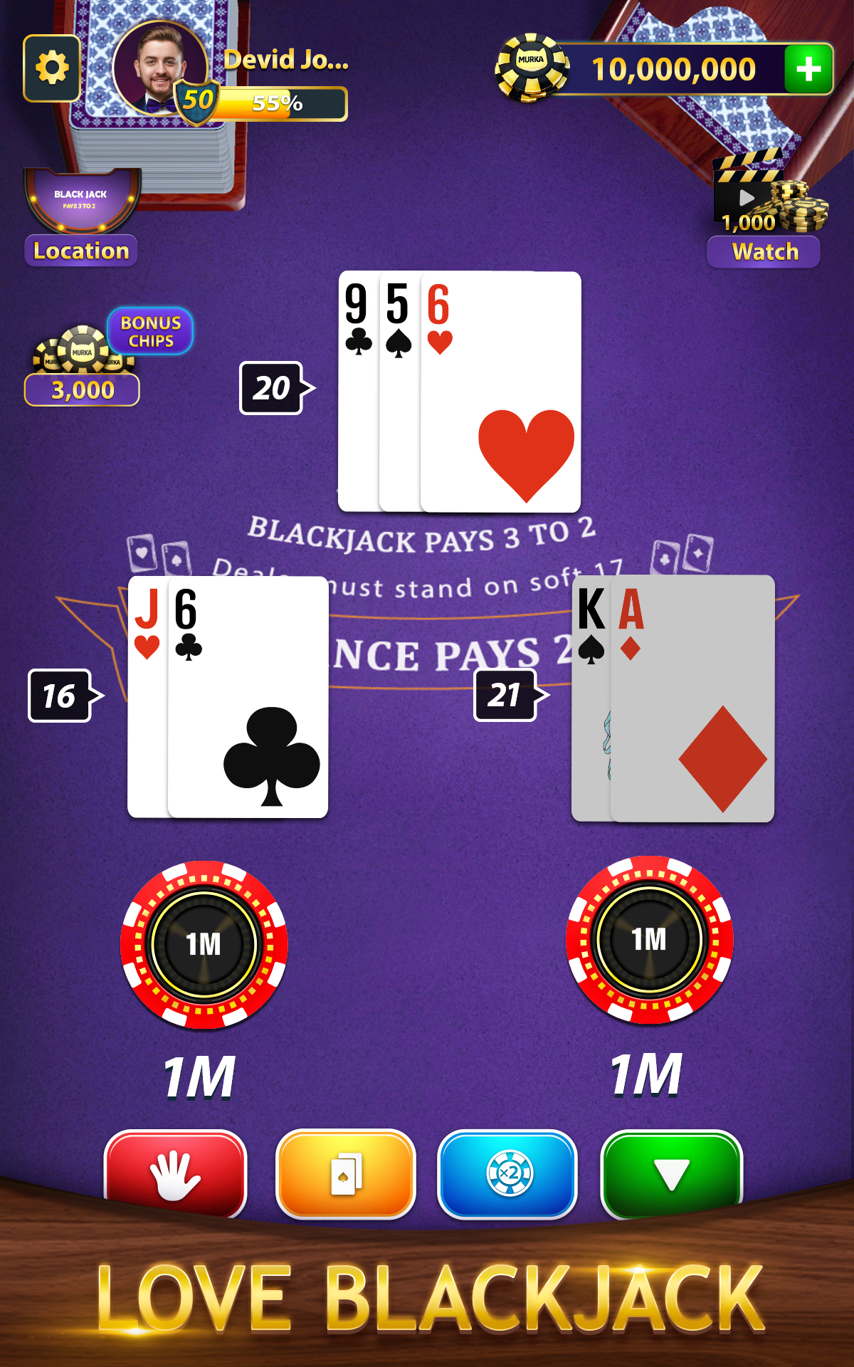 Social Blackjack - Free Play & No Download