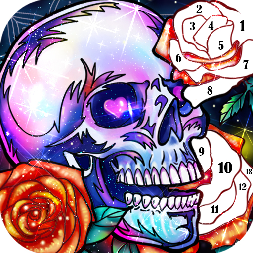 Play Skull Color, Color by Number Online
