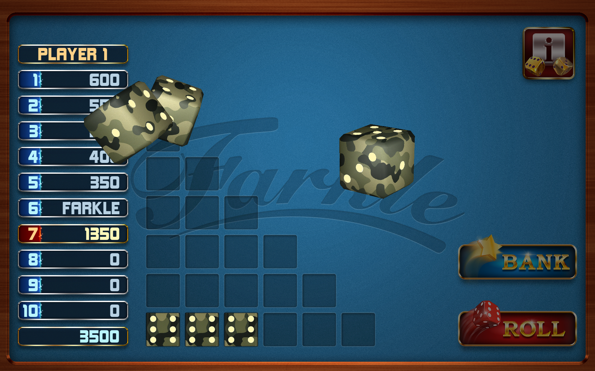 Play Farkle Dice Game Online