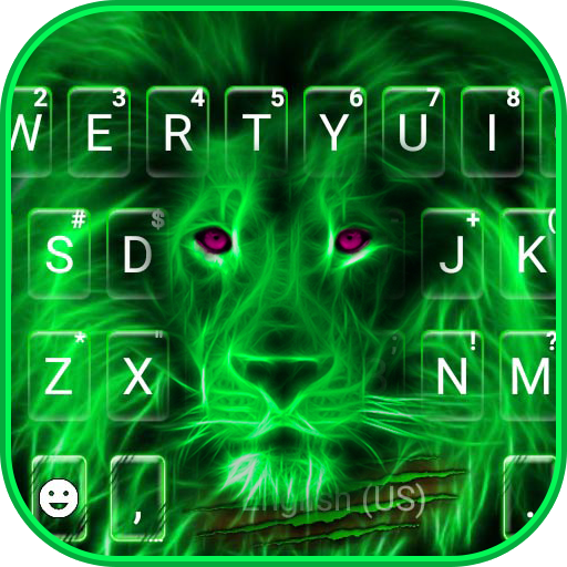 Neon Lion Keyboard Theme