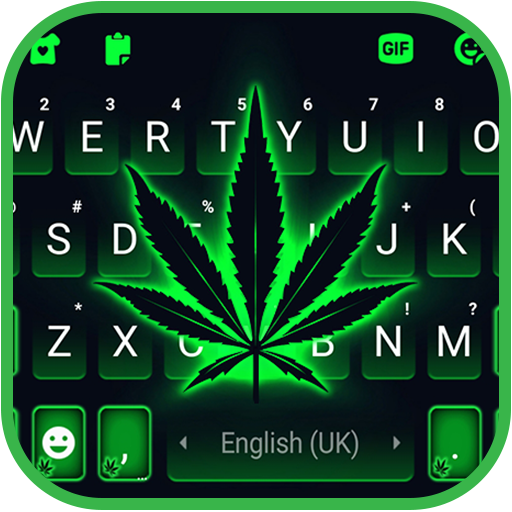 Neon Cannabis Keyboard Backgro