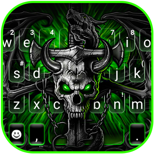 Neon Gothic Skull Keyboard The