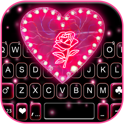 Pink Heart Black Theme