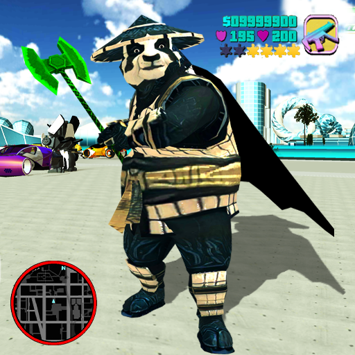 Flame Panda Rope Hero - Super Gangster Panda