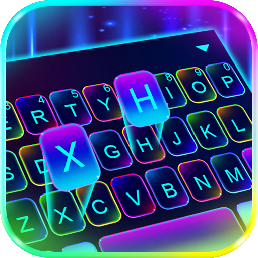 Sparkling Neon 3d Keyboard The