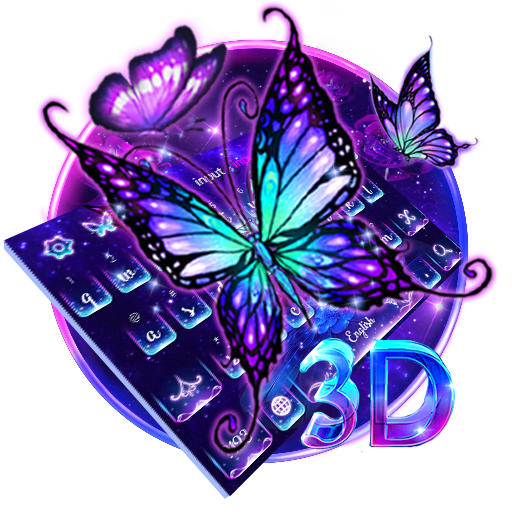 Lively Neon Butterfly Keyboard