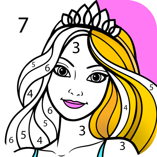 Princess Color by Number – Princess Coloring Book