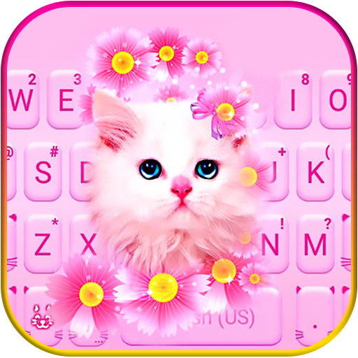 Pink Flowers Kitten Theme