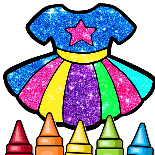 Glitter Dresses Coloring Book and Drawing pages