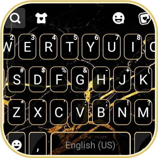 Gold Black Marble Keyboard The