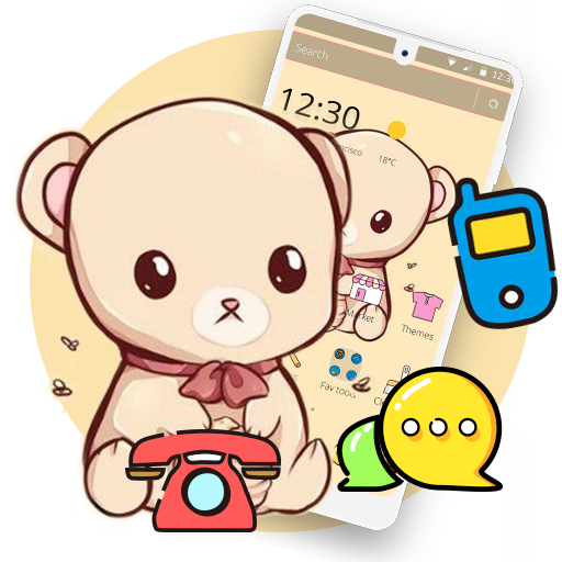 Yellow Cartoon Cute Bear Theme