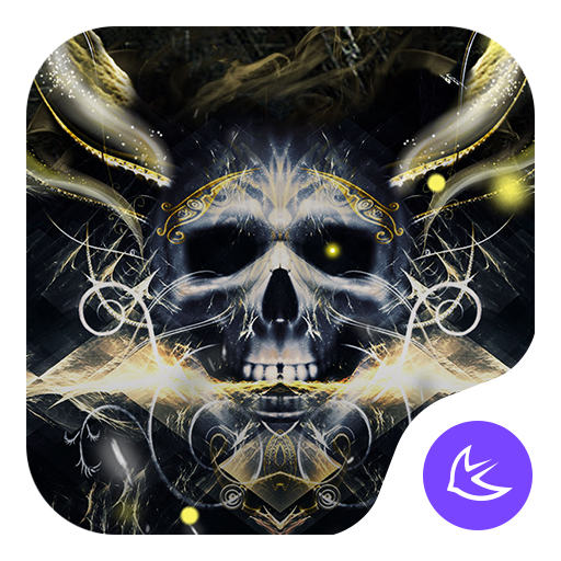 Golden Cool Skull- APUS launcher theme&wallpaper