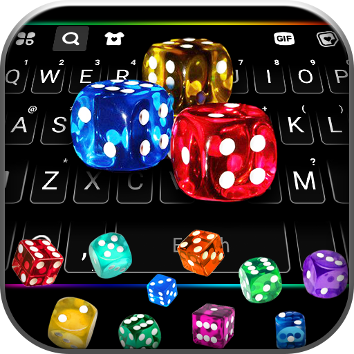 Neon Dice Gravity Keyboard Bac