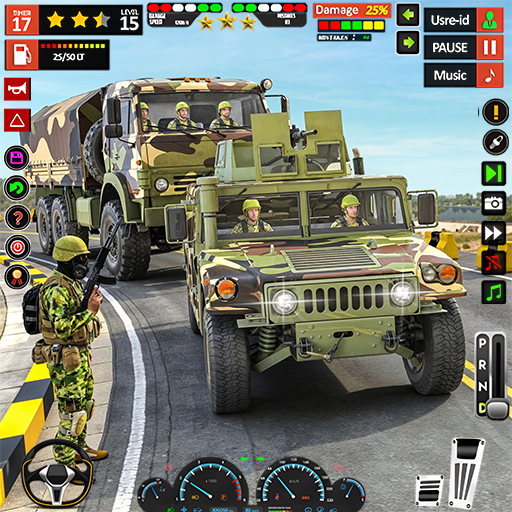 US Army Cargo Truck Driving 3D
