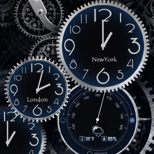 Black Clock Live Wallpaper HD