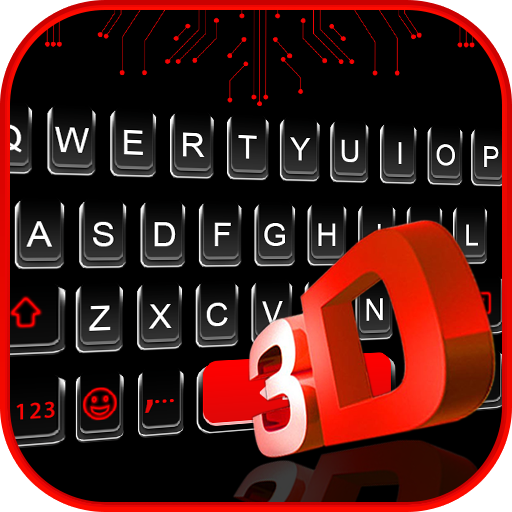 Classic 3D Neon Red Theme