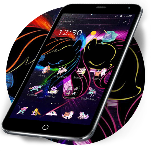 Black Neon Unicorn Theme