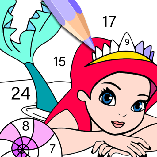 Mermaid Color by Number – Mermaid Coloring Book