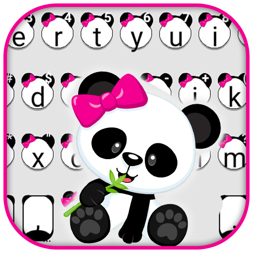 Cute Bowknot Panda Keyboard Th