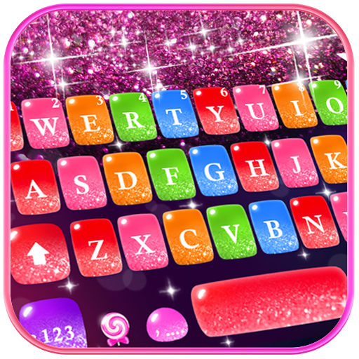 Colorful Glitter Keyboard Them