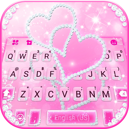 Pink Diamond Hearts Keyboard T