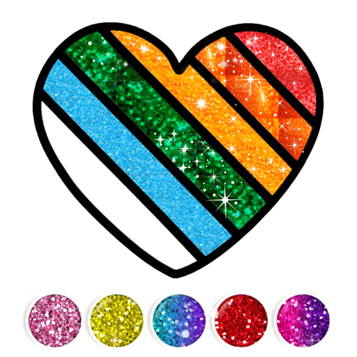 Glitter Heart Love Coloring