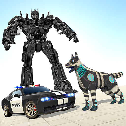 Police Dog Robot Car Game