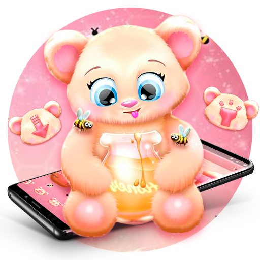 Pink Cartoon Teddy Bear Theme