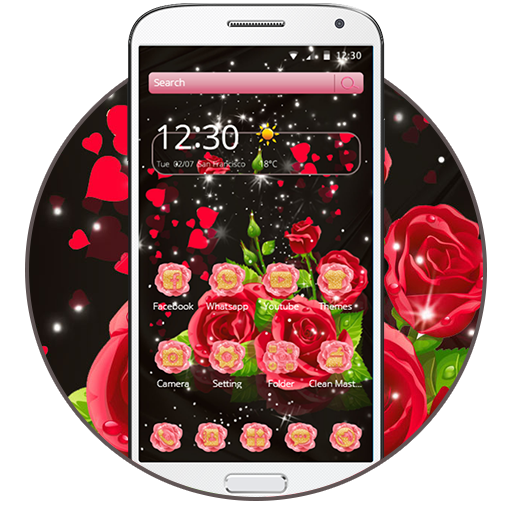 Golden icons, pink roses, beautiful themes