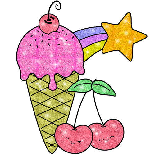 Glitter Ice Cream Coloring