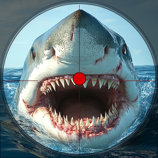 Angry White Shark Hunting Game