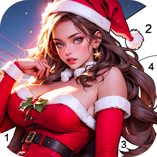 Christmas girl color by number