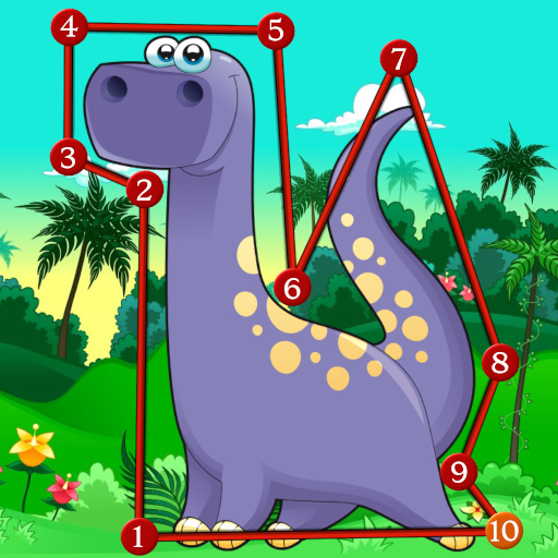 Dinosaur Kids Connect the Dots