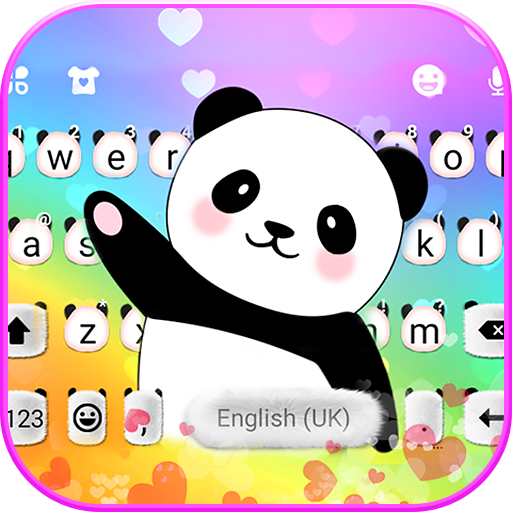 Cute Panda Coming Keyboard The