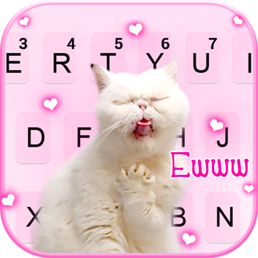 Funny Crazy Cat Keyboard Backg