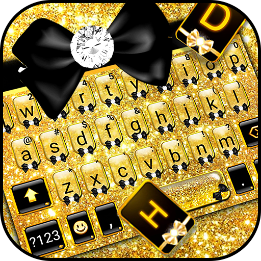 Glitter Golden Bow Theme