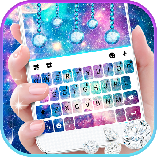 White 3D Galaxy Keyboard Theme